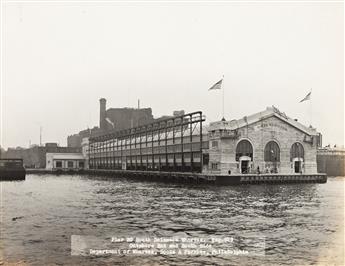 (CONSTRUCTION) An album with 72 photographs documenting the construction of Municipal Pier No. 30 South, Philadelphia, Pennsylvania.